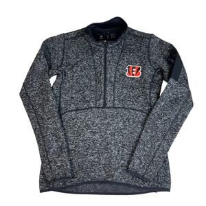 ANTIGUA Cincinnati Bengals Women's Black Heather 1/4 Zip Pullover Jacket Medium